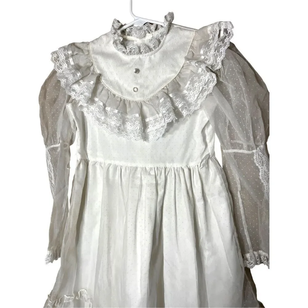Vintage Madonna‎ White Lace Dress Size 8